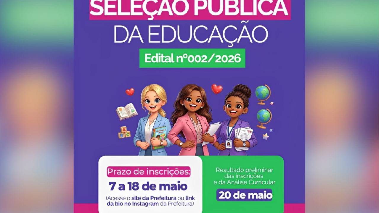 PREFEITURA DE TRINDADE ABRE NOVA SELEÇÃO DA EDUCAÇÃO 
