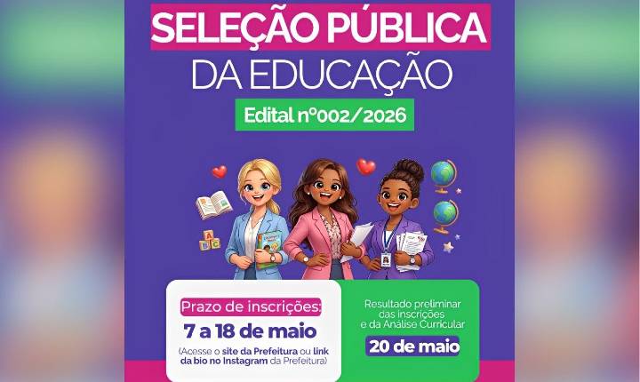 PREFEITURA DE TRINDADE ABRE NOVA SELEÇÃO DA EDUCAÇÃO 