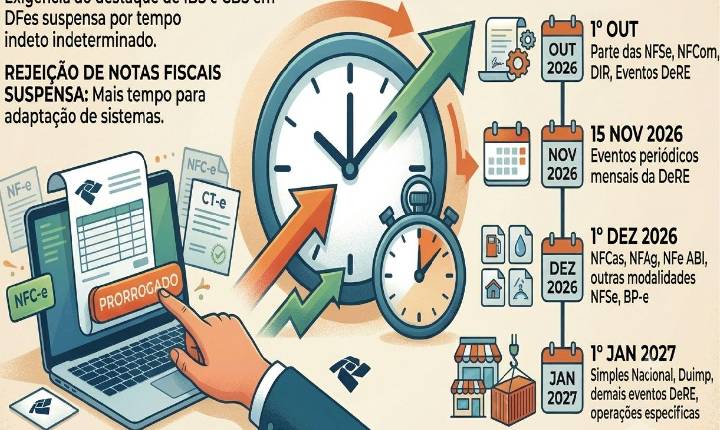 RECEITA FEDERAL PRORROGA EXIGÊNCIA DE IBS E CBS EM NOTAS FISCAIS ELETRÔNICAS