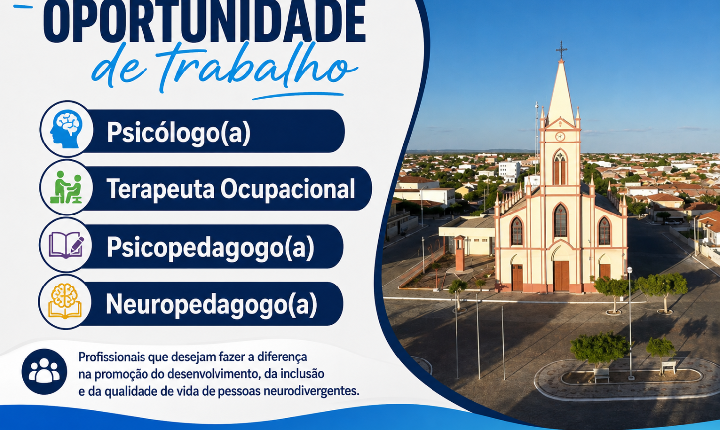 SAÚDE DE ABRE VAGAS PARA PROFISSIONAIS ESPECIALIZADOS EM NEURODIVERSIDADE