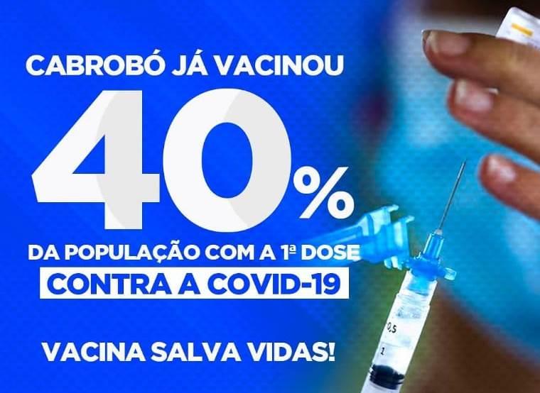 Cabrobó já vacinou mais de 40% da população com a primeira dose da vacina contra Covid-19.