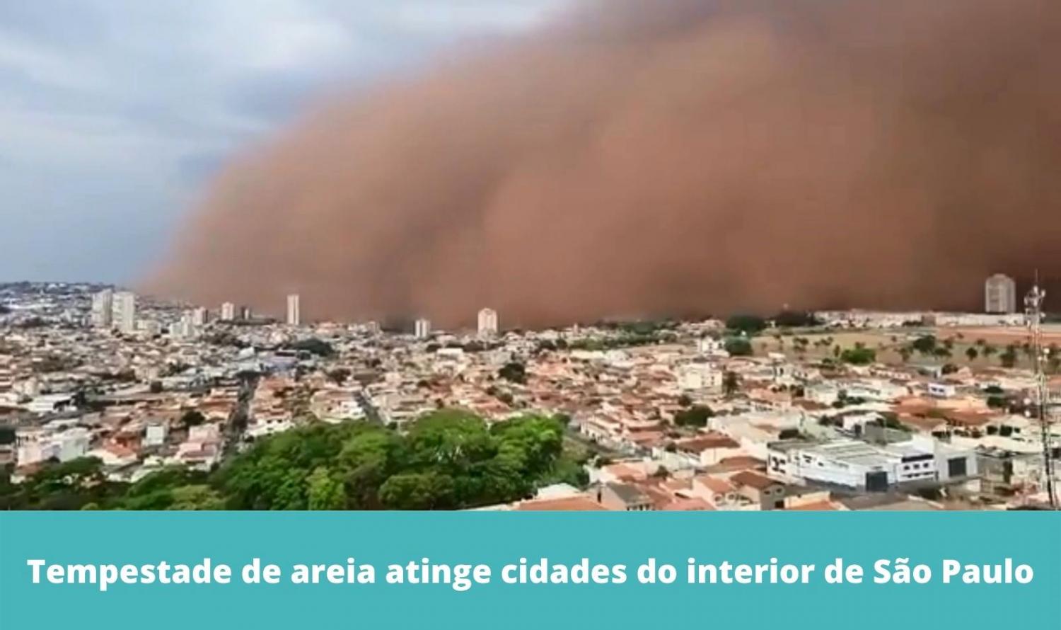 Tempestade de areia atinge cidades do interior de São Paulo.