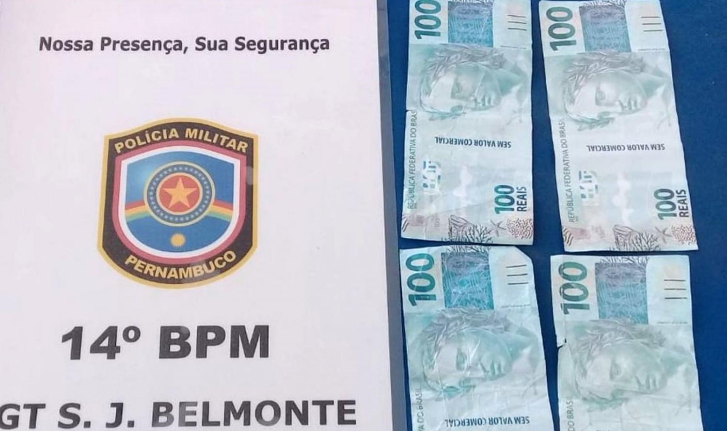 Polícia Militar apreende notas falsas de R$ 100 em São José do Belmonte, PE
