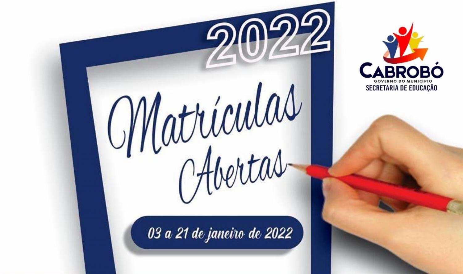 Matriculas da Rede de Ensino de Cabrobó começam no dia 03 de janeiro/2022