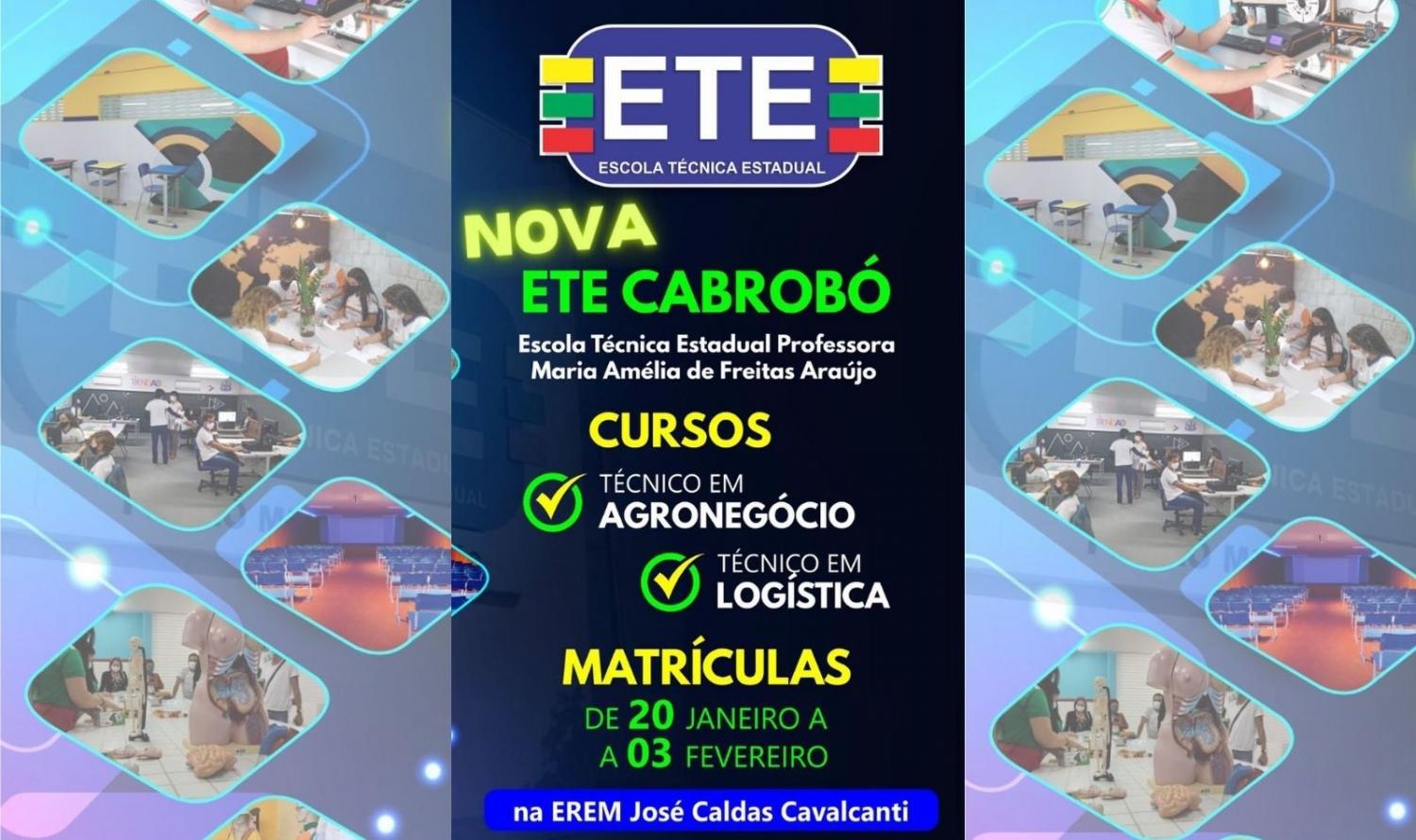 Escola Técnica Estadual de Cabrobó abre inscrições para cursos de Agronegócio e Logística