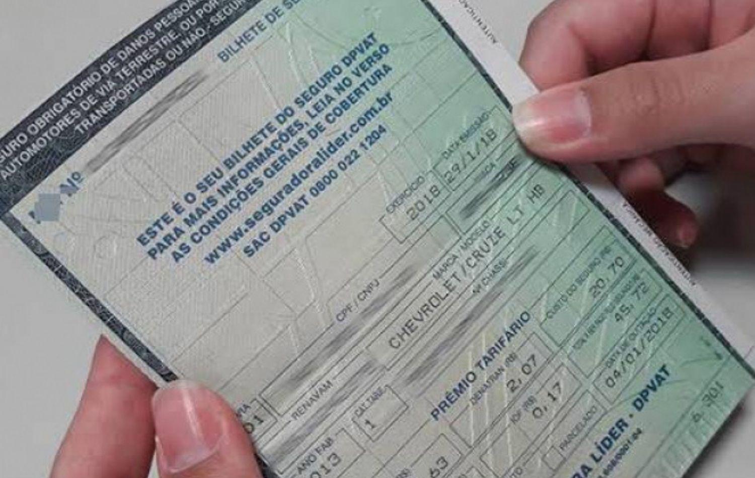 Motorista não pagará DPVAT pelo segundo ano seguido