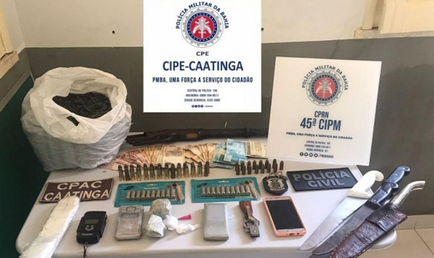 Operação conjunta apreende armas e drogas na Zona Rural de Curaçá, BA