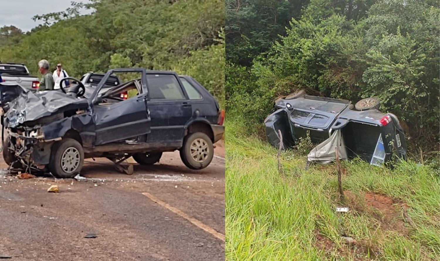 Acidente entre dois carros deixa seis pessoas mortas e uma ferida na PE 585, em Exu, PE