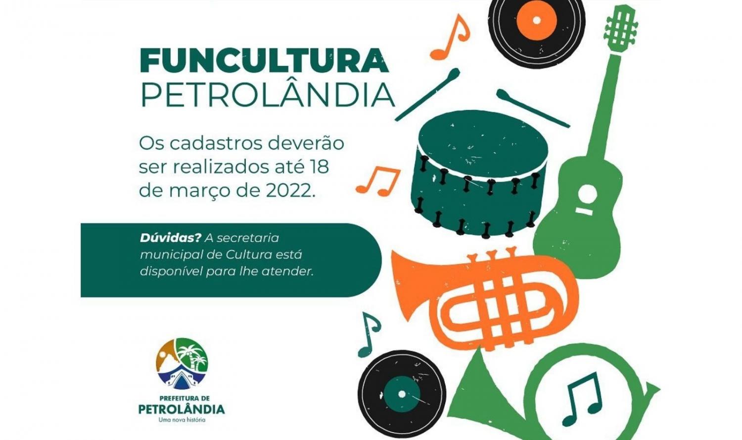 Prefeitura de Petrolândia divulga editais 2022 do Funcultura para artistas e produtores culturais
