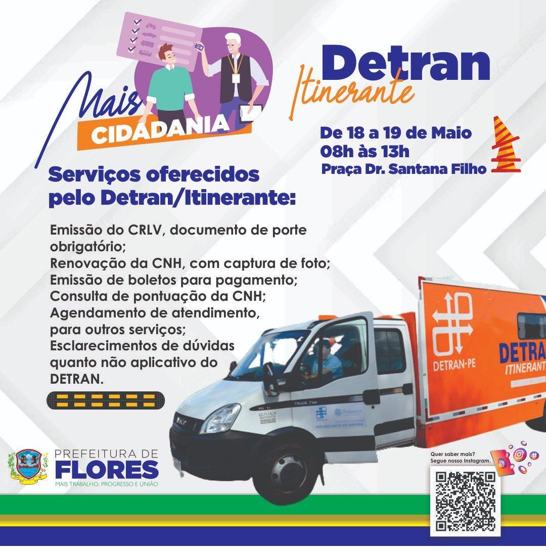 Flores recebe 'Detran Itinerante' com atendimentos para a população