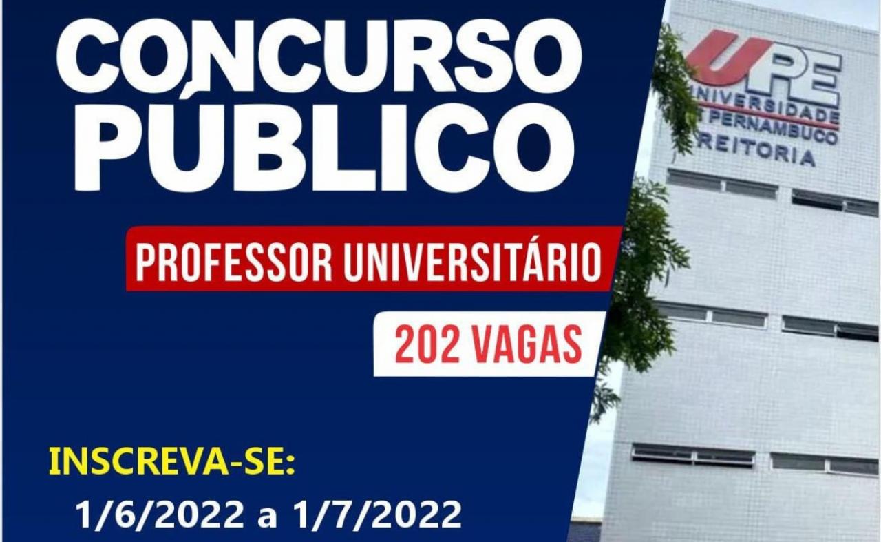 UPE e SAD lançam concurso para Professor Universitário 2022