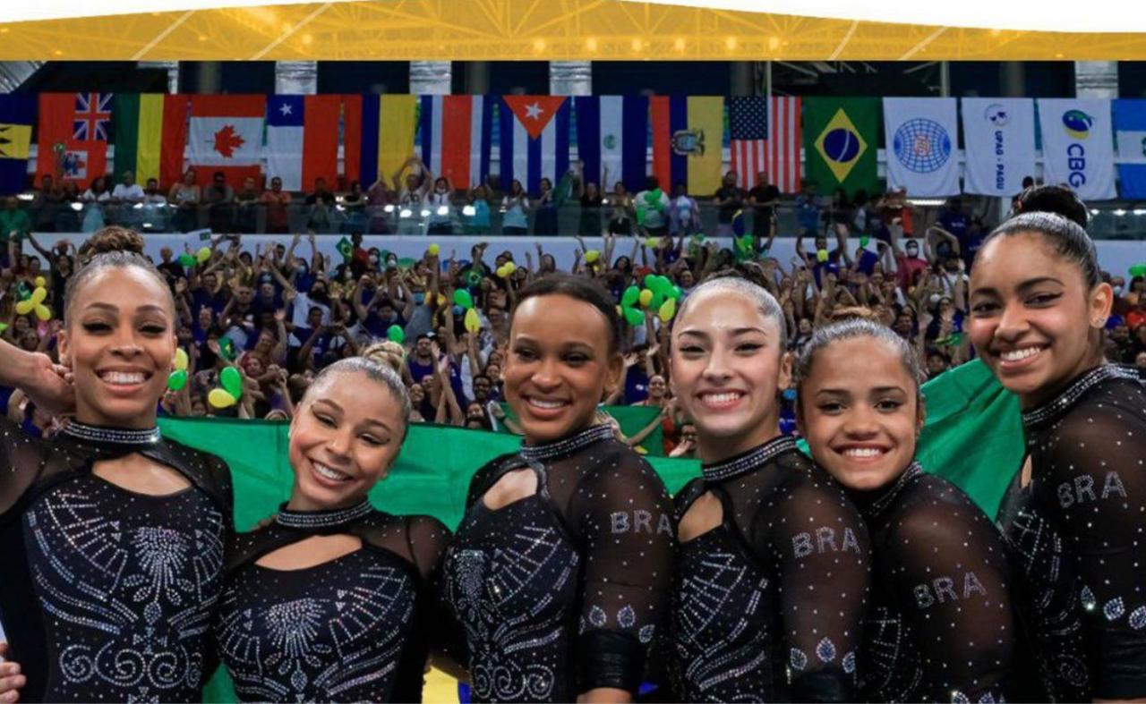 Seleção feminina é campeã por equipes no Pan de ginástica artística
