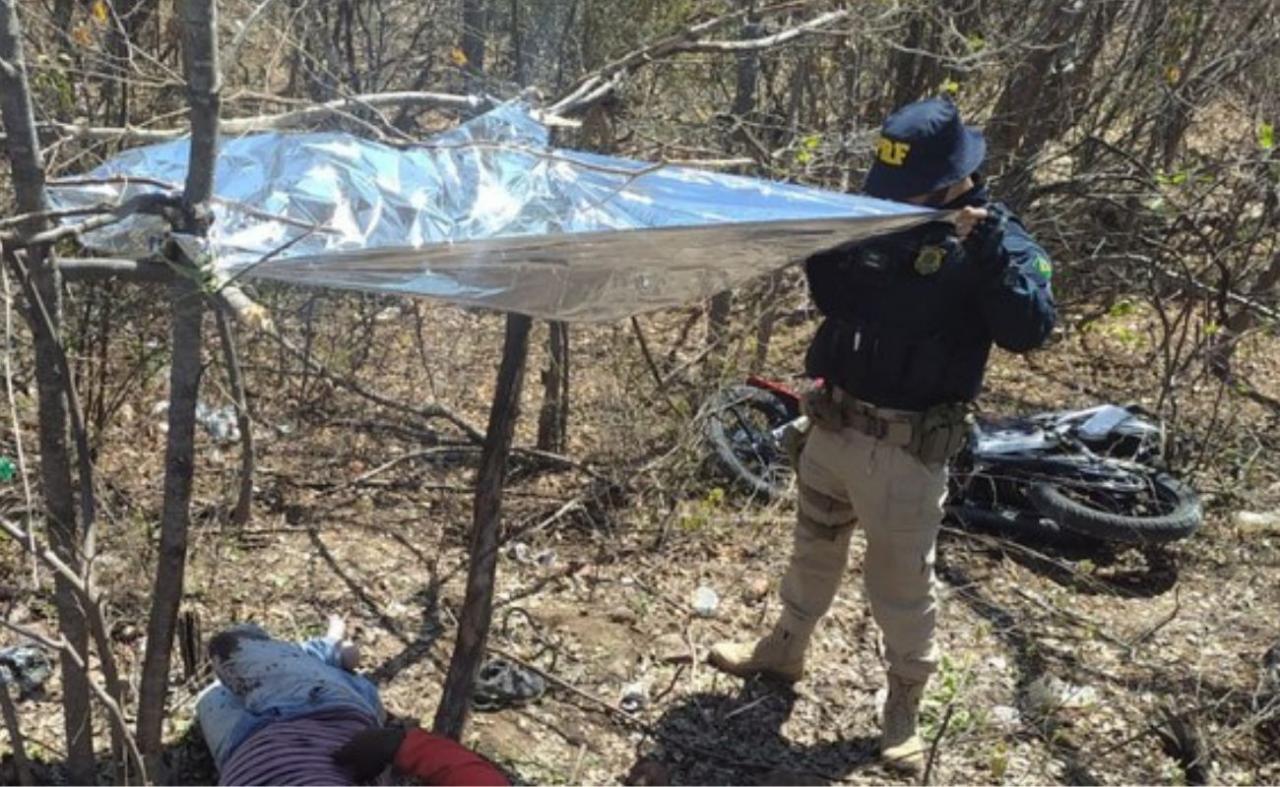 Após cair de moto e ficar desaparecido por 24 horas, motociclista é resgatado na BR 116 em Cabrobó, PE