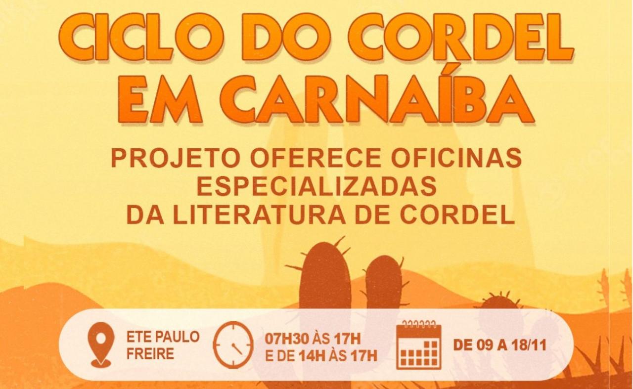 Ciclo do Cordel promove oficinas sobre a Literatura de Cordel em Carnaíba, PE