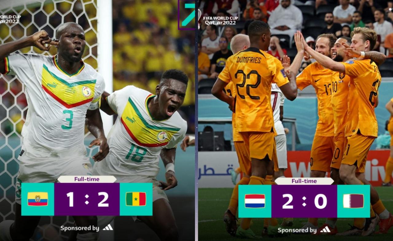 Holanda e Senegal vencem e se classificam para as oitavas de final