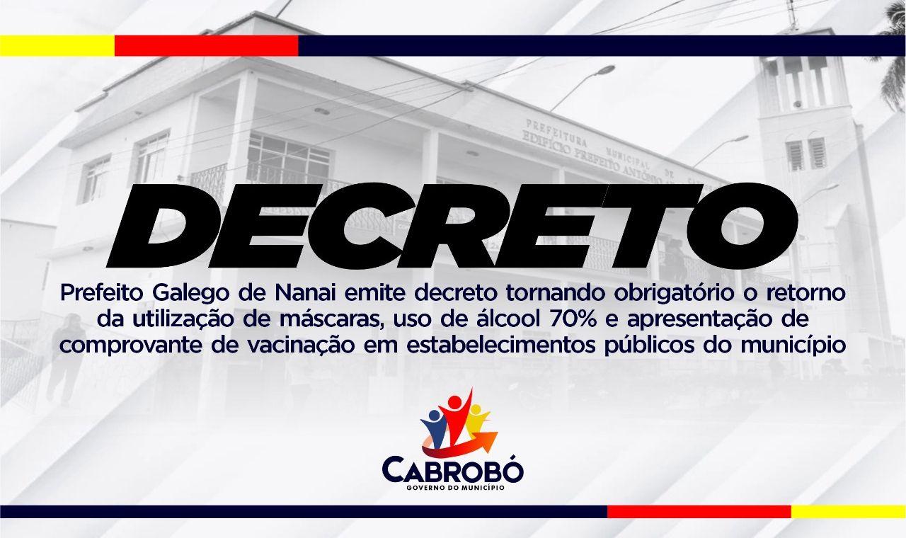 Cabrobó volta a recomendar o uso de máscaras,  álcool e apresentação de comprovante de vacinação em repartições públicas