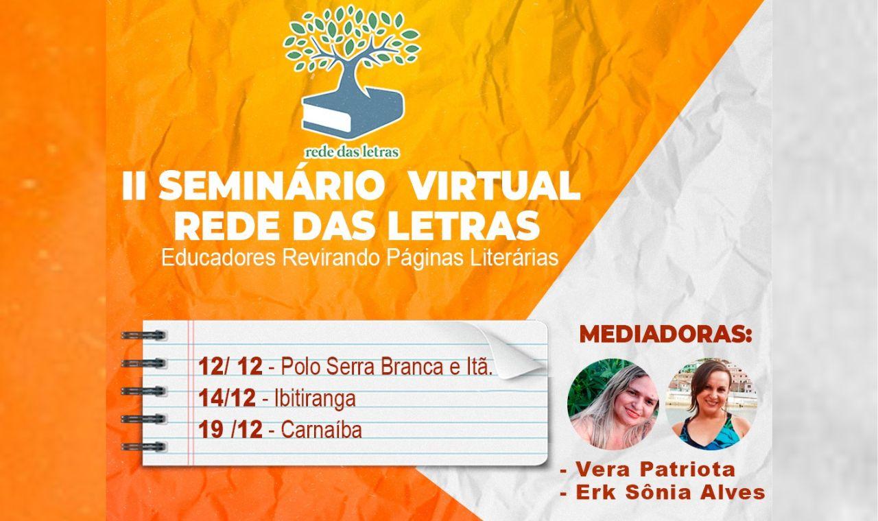 Carnaíba promove II Seminário Virtual do projeto Rede das Letras