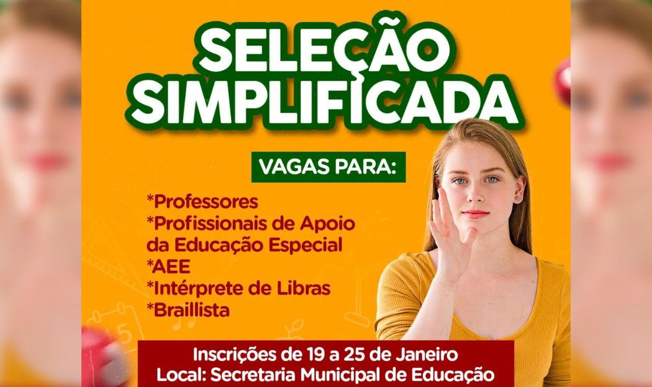 EDUCAÇÃO DE CUSTÓDIA ABRE INSCRIÇÕES PARA SELEÇÃO SIMPLIFICADA