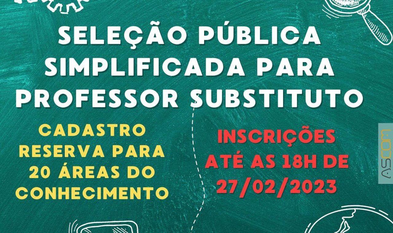 UNIVASF ABRE  INSCRIÇÕES PARA SELEÇÃO SIMPLIFICADA PARA PROFESSOR SUBSTITUTO