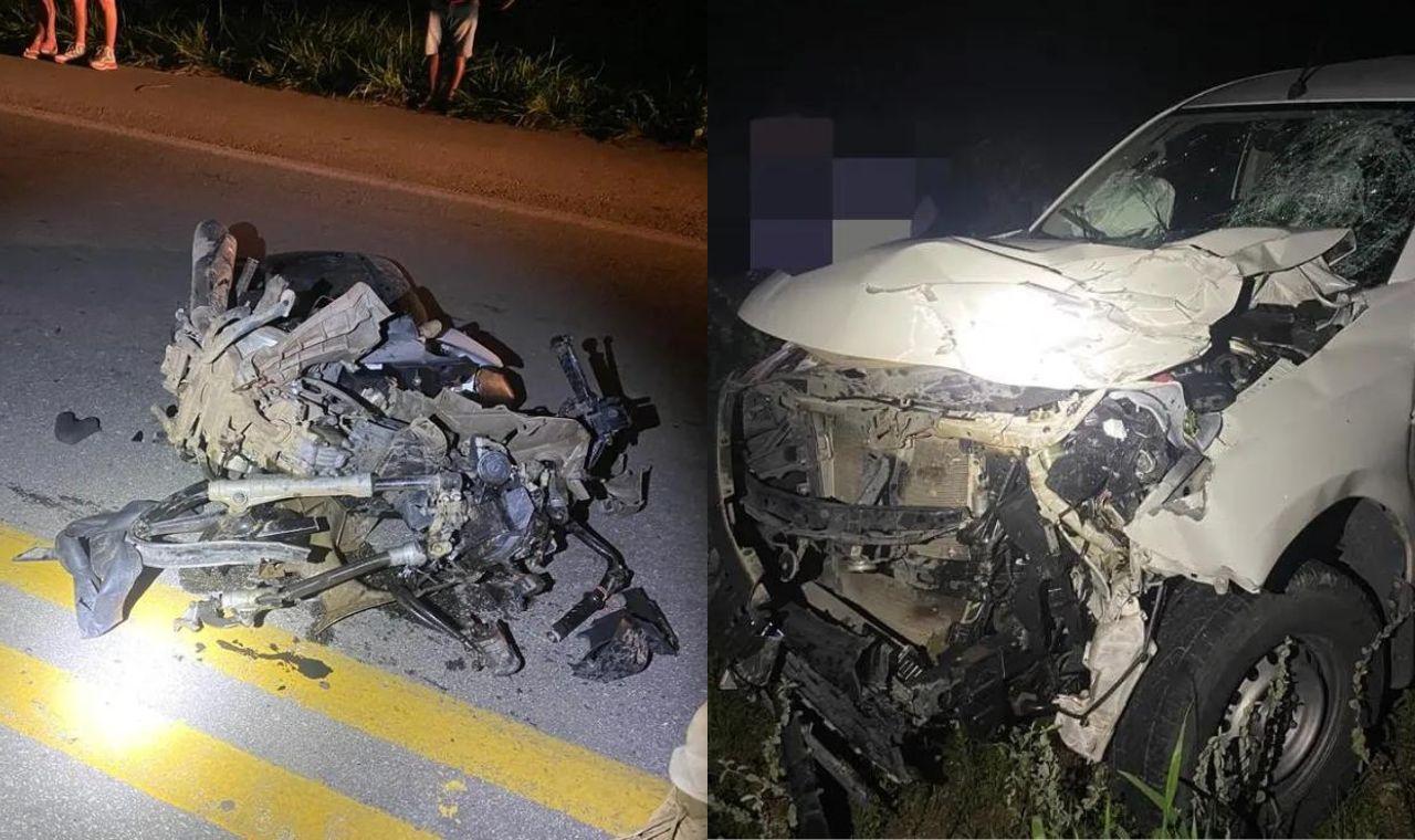 HOMEM MORRE APÓS COLIDIR MOTO EM CAMINHONETE NA BR-232, EM SANHARÓ, PE