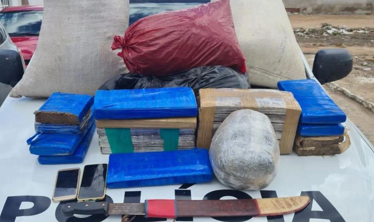 DOIS HOMENS SÃO PRESOS COM 45 KG DE MACONHA EM LAGOA GRANDE, PE