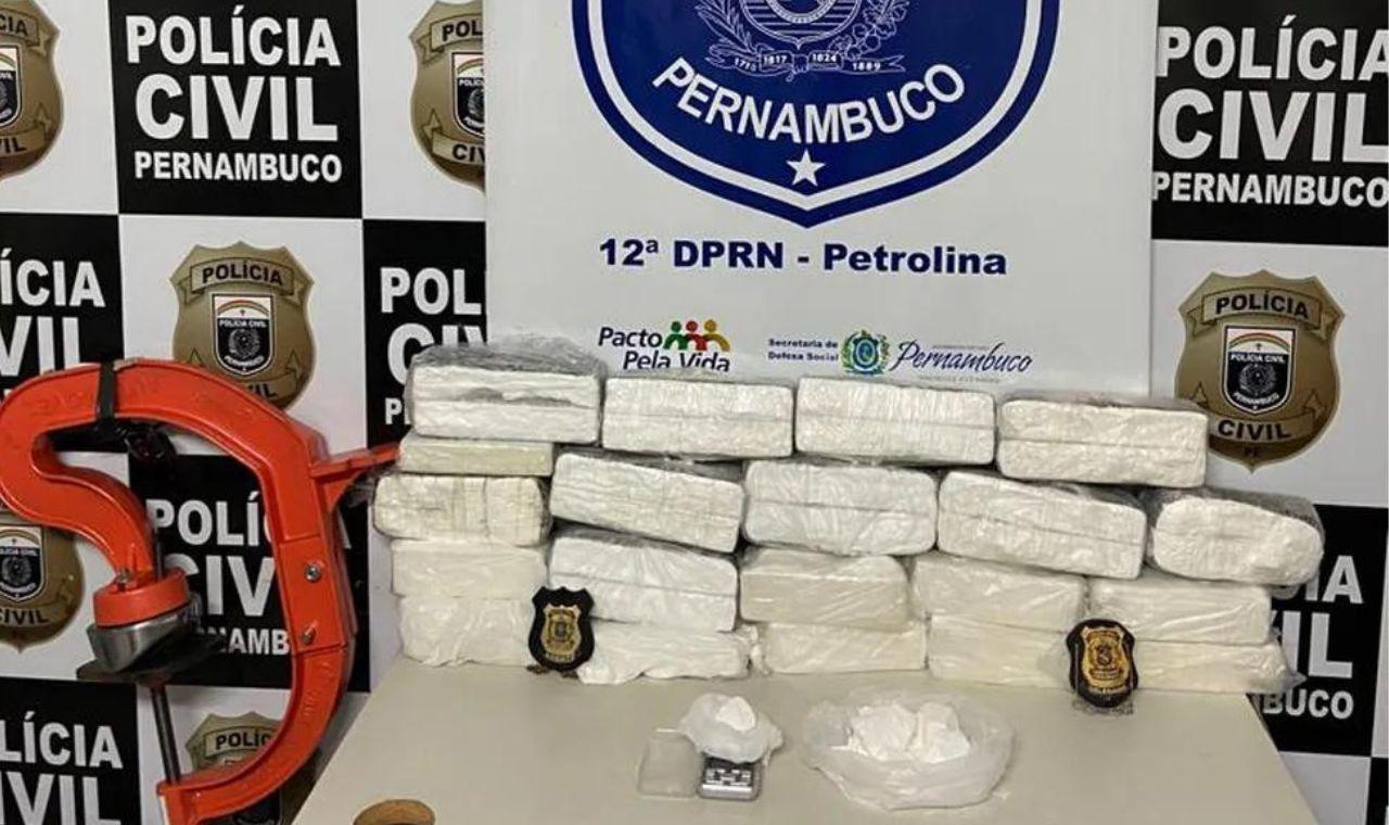 TRÊS HOMENS SÃO PRESOS COM 20KG DE COCAÍNA EM PETROLINA, PE