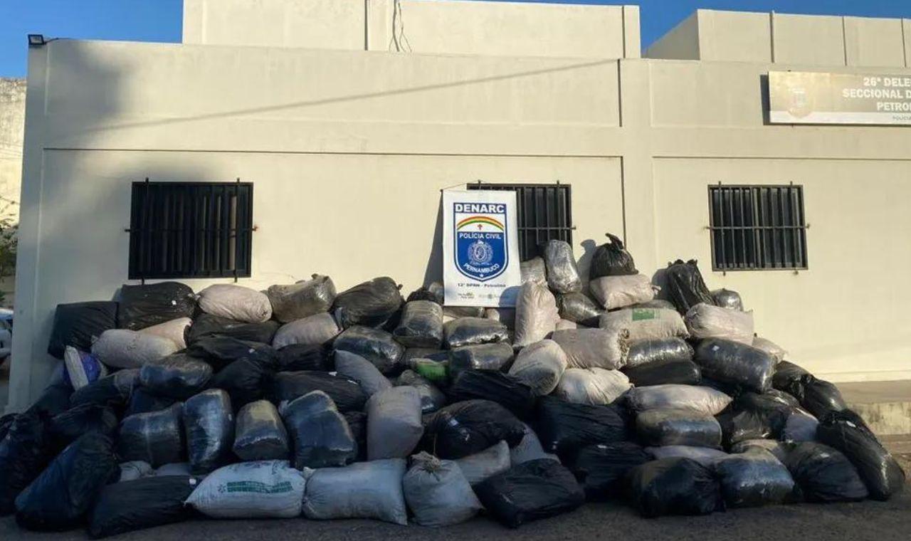 POLÍCIA CIVIL DE PETROLINA PRENDE TRÊS HOMENS E APREENDE 1.402 KG DE MACONHA