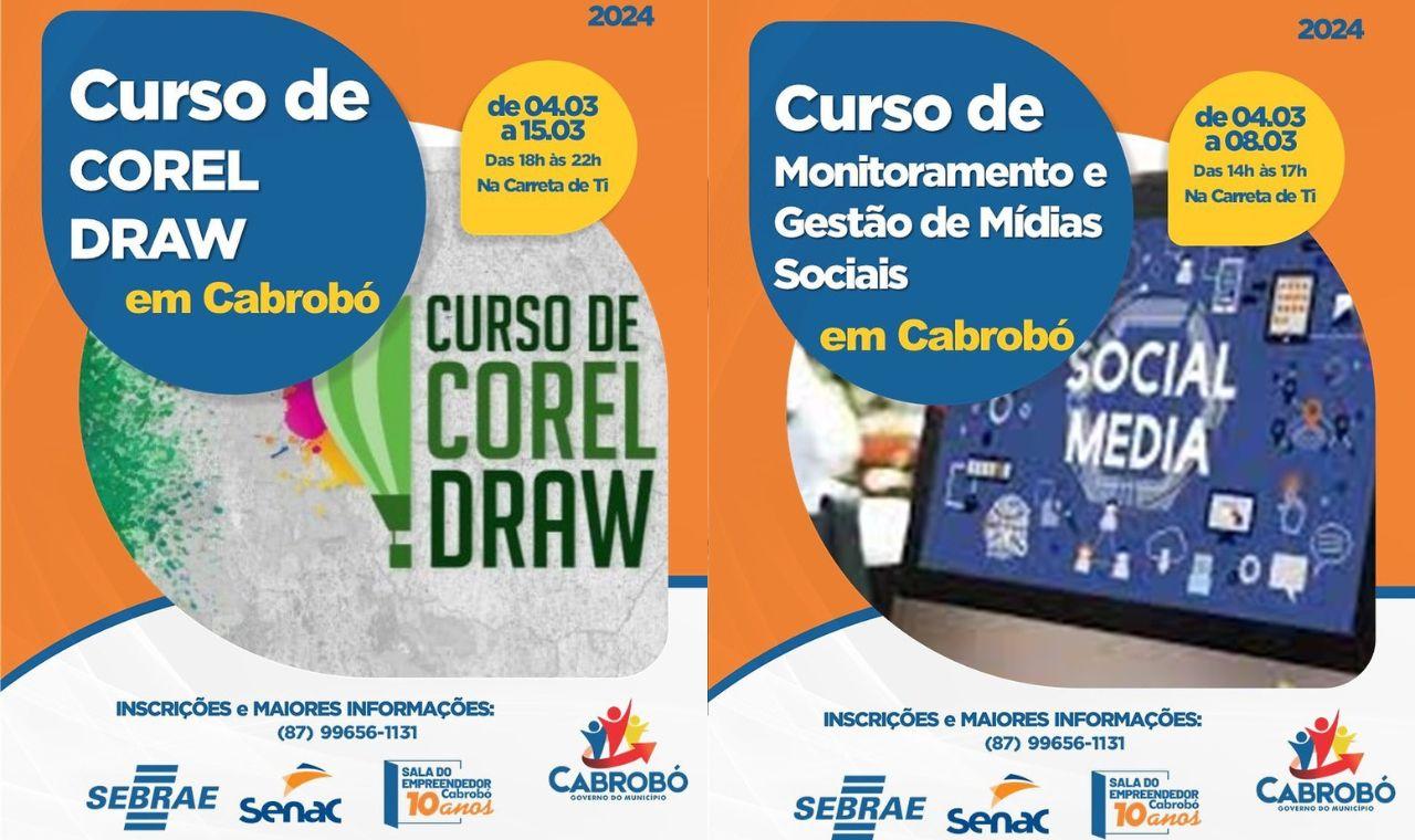 CABROBÓ OFERECE 30 VAGAS EM CURSOS NAS ÁREAS DE DESIGN E MÍDIAS SOCIAIS
