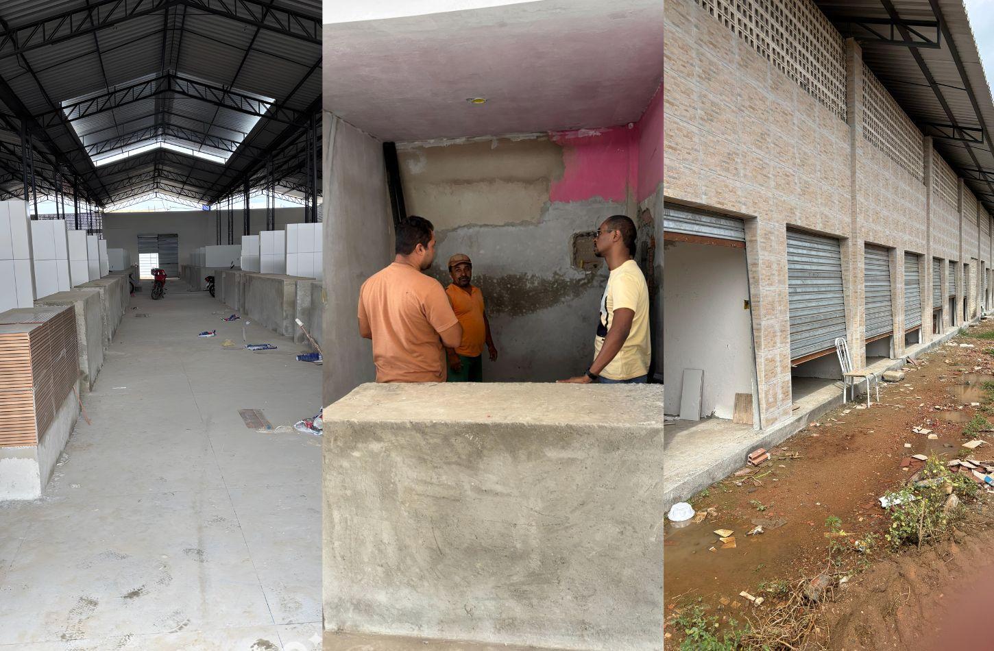 SECRETÁRIO DE INFRAESTRUTURA ACOMPANHA OBRAS DO MERCADO PÚBLICO DE CABROBÓ, PE