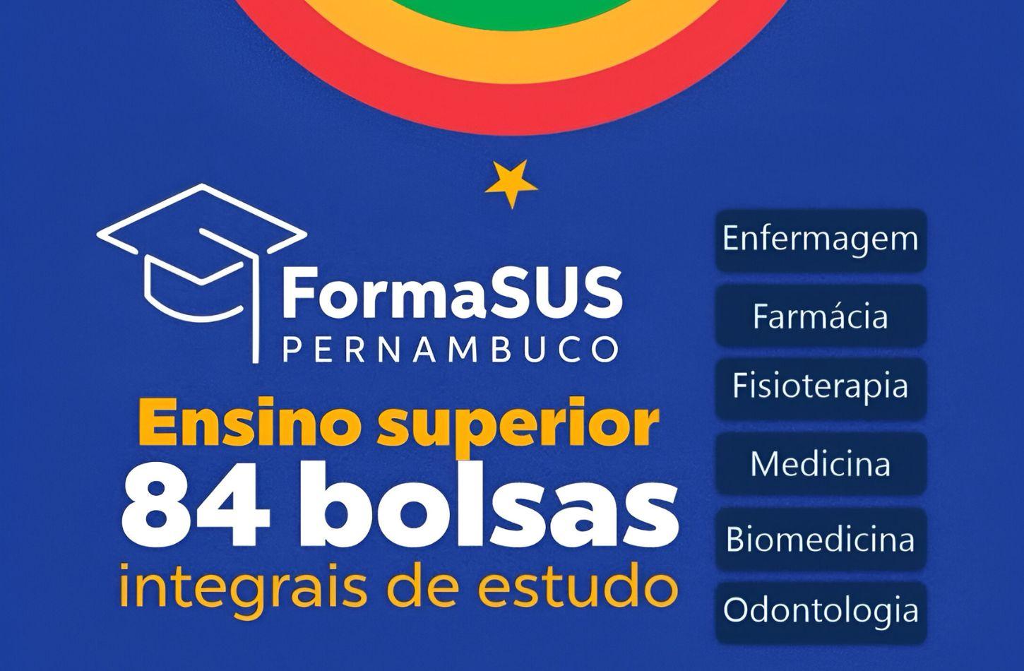 SES-PE ABRE INSCRIÇÕES PARA BOLSAS INTEGRAIS EM CURSOS DE SAÚDE PELO FORMASUS