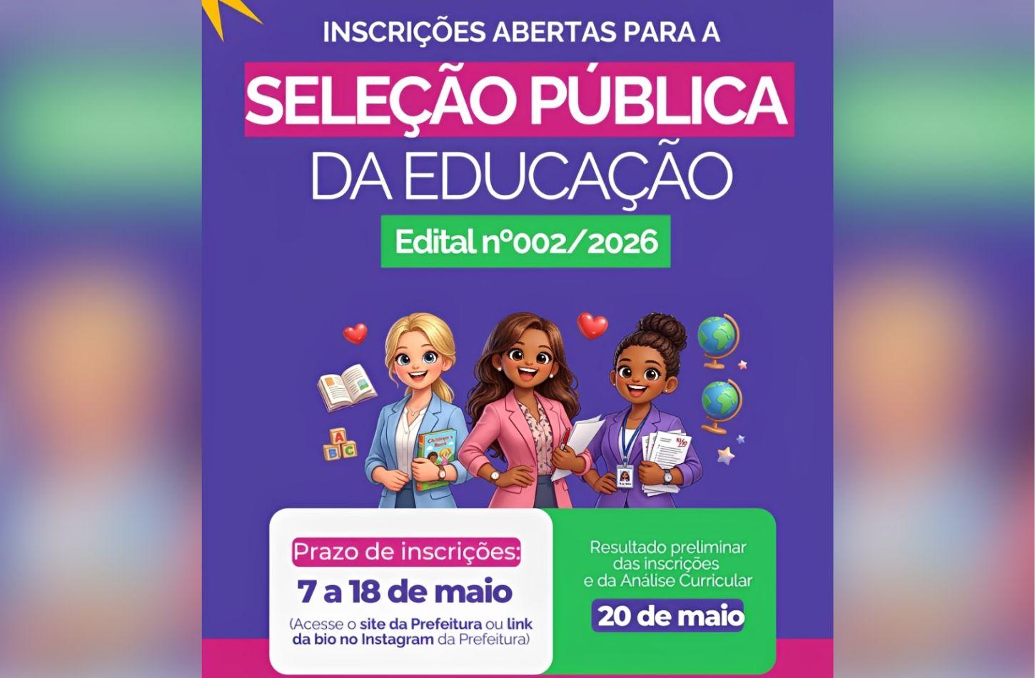 PREFEITURA DE TRINDADE ABRE NOVA SELEÇÃO DA EDUCAÇÃO 