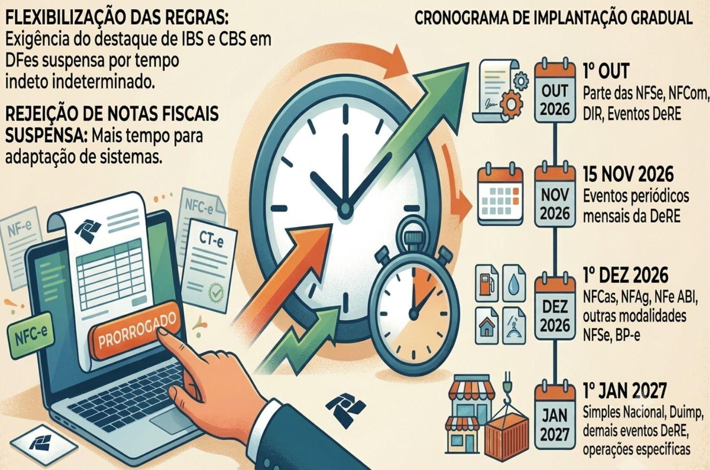 RECEITA FEDERAL PRORROGA EXIGÊNCIA DE IBS E CBS EM NOTAS FISCAIS ELETRÔNICAS