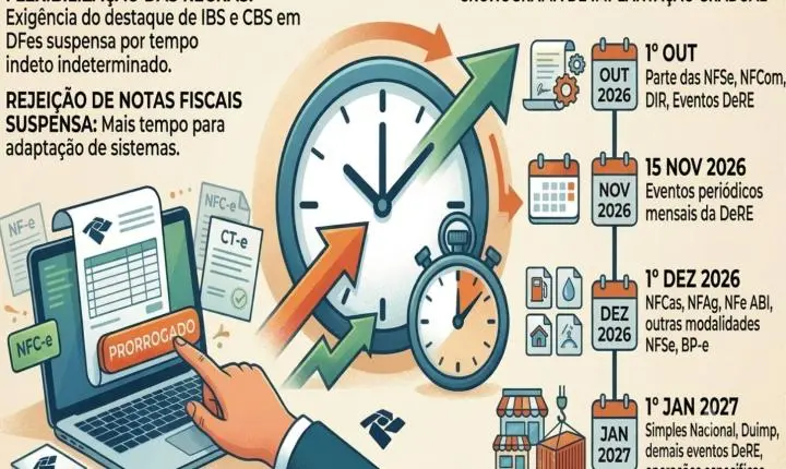 RECEITA FEDERAL PRORROGA EXIGÊNCIA DE IBS E CBS EM NOTAS FISCAIS ELETRÔNICAS